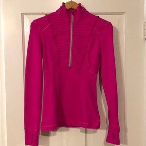 Pink Lululemon zip-up running jacket
